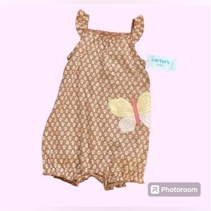 Carters Baby Girl Carter's Retro-Inspired Butterfly Romper! NWT! 24 month